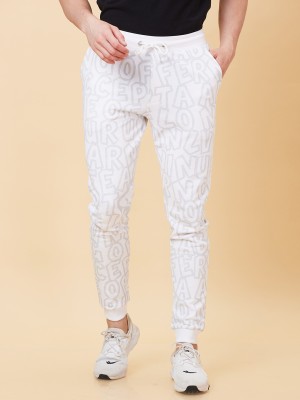 BEING HUMAN Printed Men White Track Pants