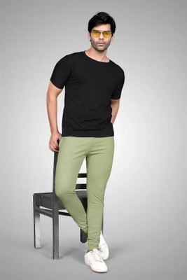 GLADLY Solid Men Light Green Track Pants