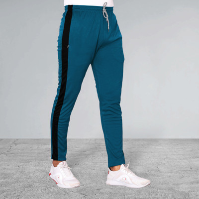 AviraEnterprise Colorblock Men Blue Track Pants