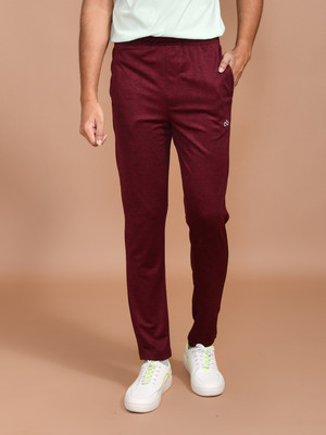 SKYKNIT Solid Men Maroon Track Pants