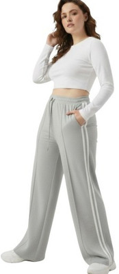 DIAZ Solid Women Grey Track Pants