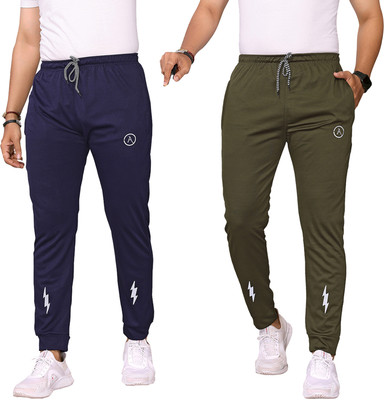 ANAND Solid Men Dark Blue, Dark Green Track Pants
