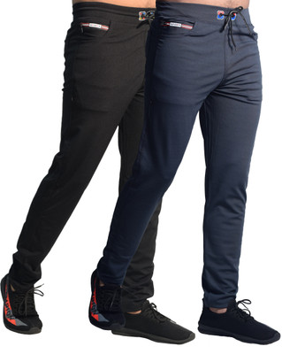 KHOZI Solid Men Black, Grey Track Pants