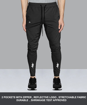 AVOLT Self Design Men Black Track Pants