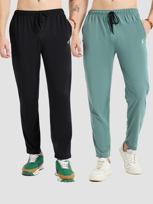 Pivl Solid Men Green, Black Track Pants