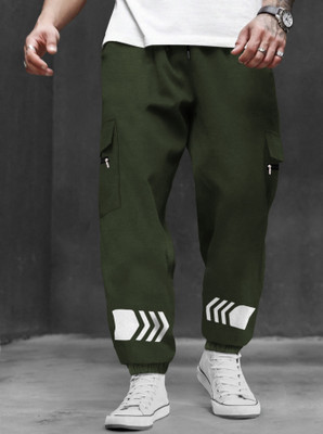 TRIPR Printed Men Green Track Pants
