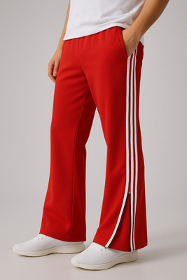 decades Striped Men Red, White Track Pants
