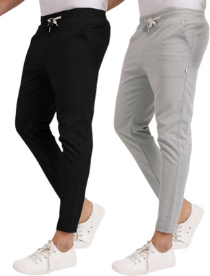 MK BROTHERS Solid Men Black, Grey Track Pants