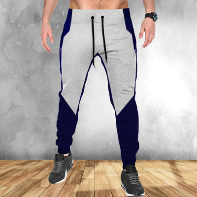 Tee town Colorblock Men Blue Track Pants