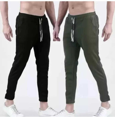MATTILA Solid Men Dark Green, Black Track Pants