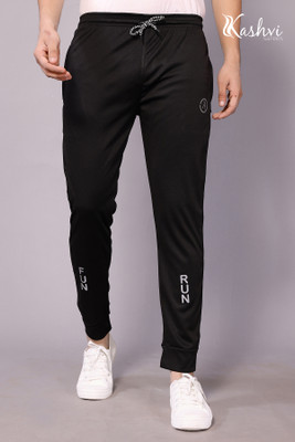 Kashvi Self Design Men Black Track Pants