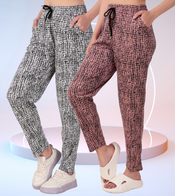 GAA Printed Women White Track Pants