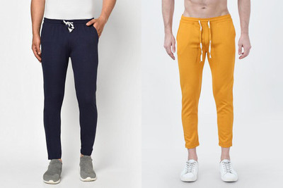 BE SWADESHI Solid Men Blue, Yellow Track Pants