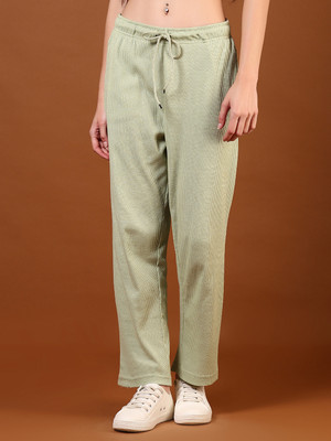V-MART Solid Women Green Track Pants