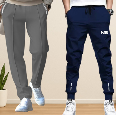 NB NICKY BOY Printed Men Dark Blue, Grey Track Pants
