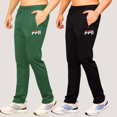 RK Costing Self Design Men Black, Green Track Pants