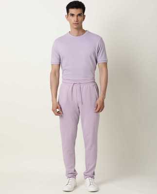 Rare Rabbit Solid Men Pink Track Pants