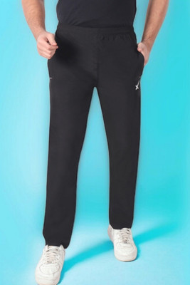 Buzzic Solid Men Black Track Pants