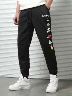 Joggers Park Printed Men Black Track Pants