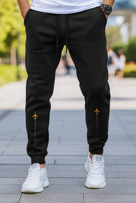 HouseOfCommon Solid Men Black Track Pants