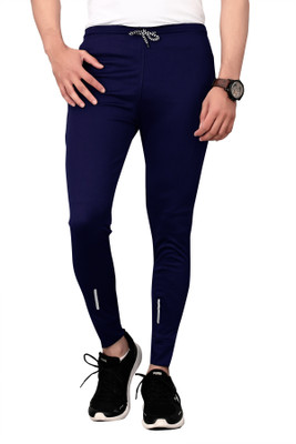 PS Traders Solid Men Dark Blue Track Pants