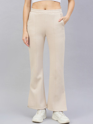 98 Degree North Solid Women Beige Track Pants