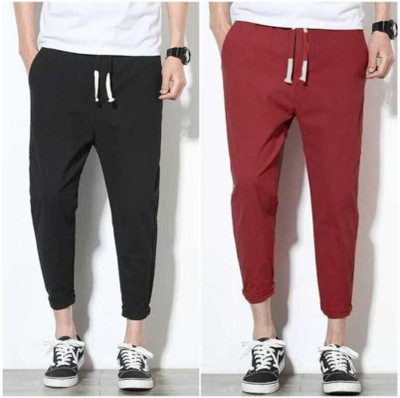 RDX Solid Men Black, Red Track Pants