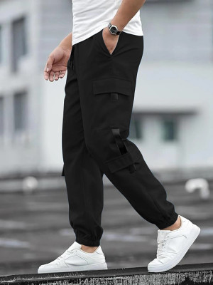 AXAY FASHION Solid Men Black Track Pants
