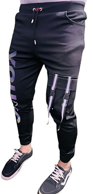 Mindsart GENZ Striped Men Black Track Pants