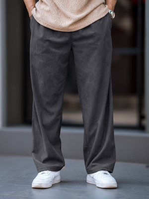MANIAC Solid Men Grey Track Pants