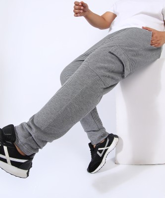 Instafab Plus Striped Men Grey Track Pants