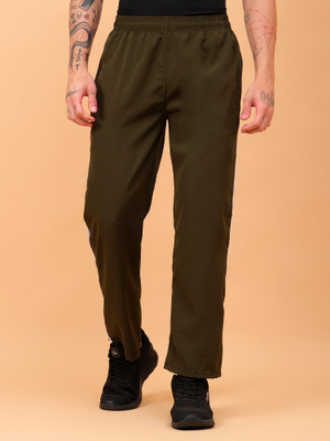 TrybeX Striped Men Green Track Pants