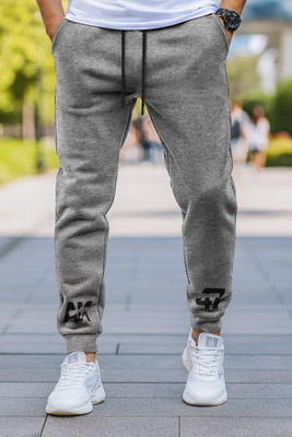 HouseOfCommon Printed Men Grey Track Pants