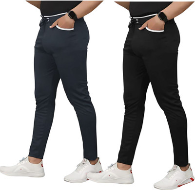 Venner Solid Men Grey, Black Track Pants