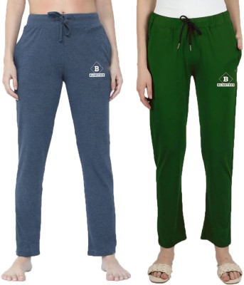 BLINKTEES Solid Women Dark Green, Light Blue Track Pants