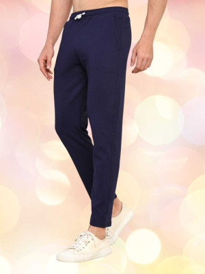 FABLOID Solid Men Dark Blue Track Pants