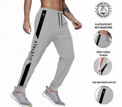 JUGULAR Printed Men Grey Track Pants