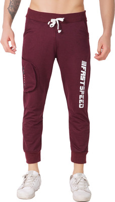 MindsArt Self Design Men Maroon Track Pants