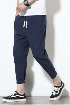 FABLOID Solid Men Blue Track Pants