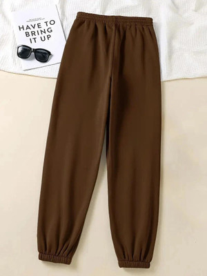 CLOTHINK India Solid Women Brown Track Pants