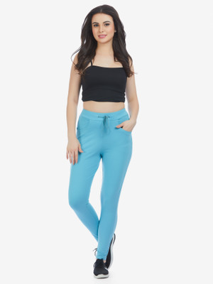 MAYSIXTY Solid Women Blue Track Pants