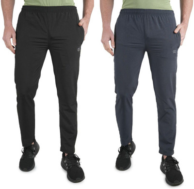 KWINGS Solid Men Black Track Pants