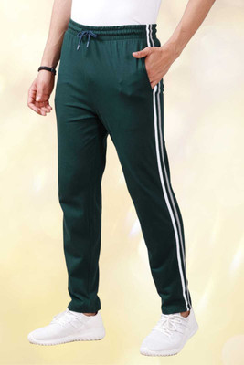 Haya Solid Men Dark Green Track Pants