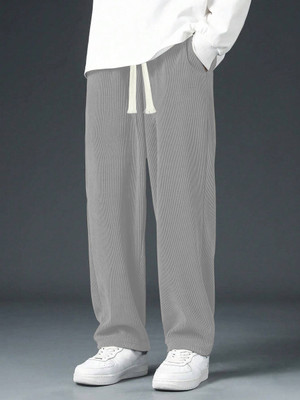KAJARU Self Design Men Grey Track Pants