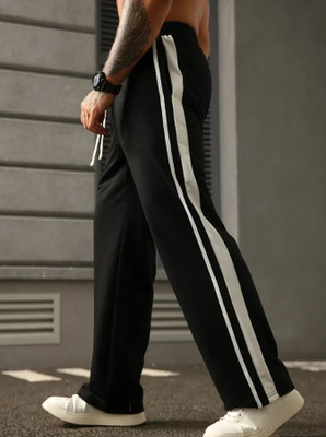 coastal clothier Self Design Men Black Track Pants
