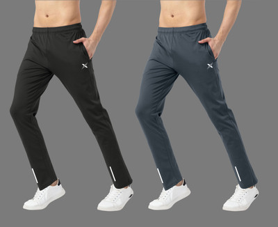 MISSILLE Solid Men Black, Grey Track Pants