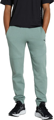 PUMA Solid Men Green Track Pants