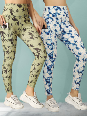 BEYOGINI Printed Women Green, Blue Track Pants