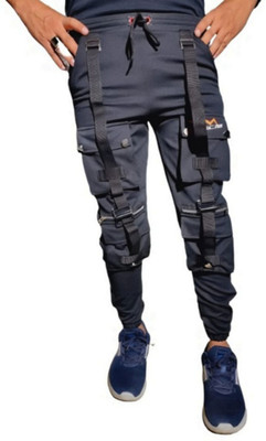 Mindsart Trend Printed Men Black Track Pants