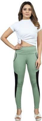 RHEY Striped Women Green Track Pants